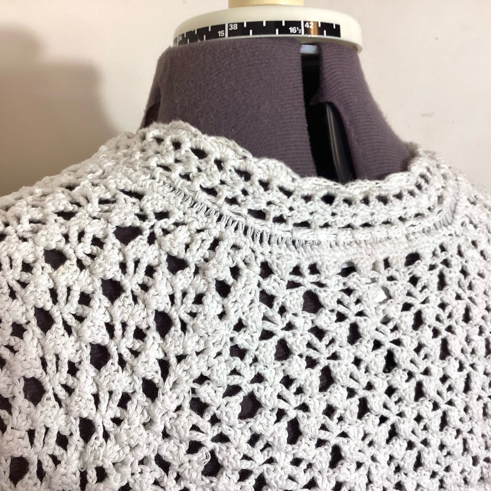 Dressbarn Y2K Crochet Lace Cropped Shrug Bolero Cardigan Vest 1X - Picture 7 of 13